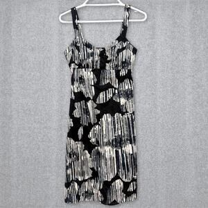 New York & Company abstract print cotton sundress — size  6 — black/ivory